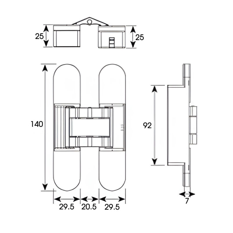 Bản Lề Chữ Thập Có Góc Mở 180 Độ Cao Cấp Taura Dl-L038 2
