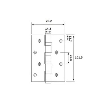 Bàn lề lá có vòng bi bằng inox Taura DL-R005 3 Bàn lề lá có vòng bi bằng inox Taura DL-R005 3