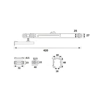 Bánh xe cửa lùa giảm chấn 1 đầu 150kg Taura DL-P105A 3 Bánh xe cửa lùa giảm chấn 1 đầu 150kg Taura DL-P105A 3