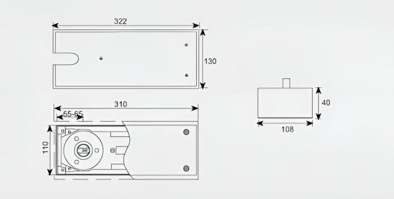 Bản Lề Sàn Tải Trọng 120Kg Taura Dl-D005 2