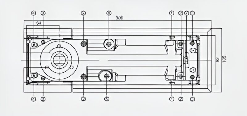 Bản Lề Sàn Cửa Kính Tải Trọng 150Kg Taura Dl75V 2