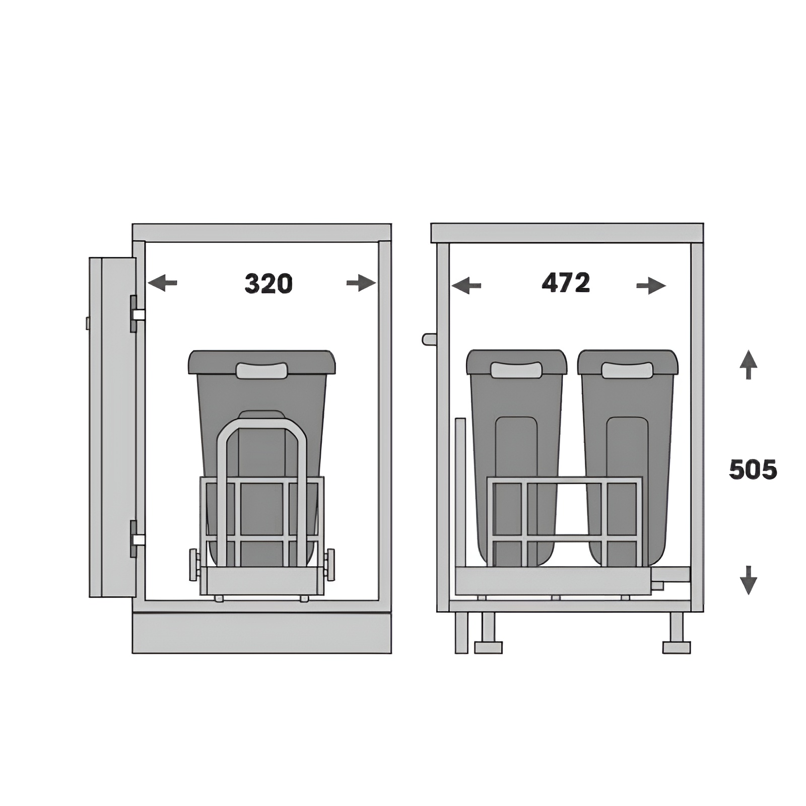 Ảnh Thùng Rác 2 Ngăn Âm Tủ Thông Minh Taura Wrb400 - 2