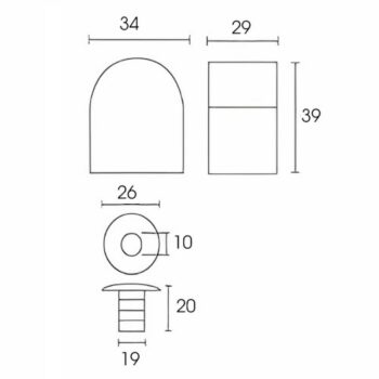 Chặn cửa chính cửa phụ hợp kim nhôm Taura DL-P800 3