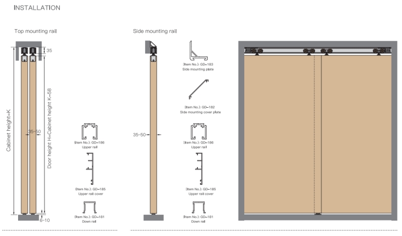 Ảnh Bộ Bánh Xe Cửa Lùa Cho Cửa Gỗ Tải Trọng 100Kg Taura T903A - 11