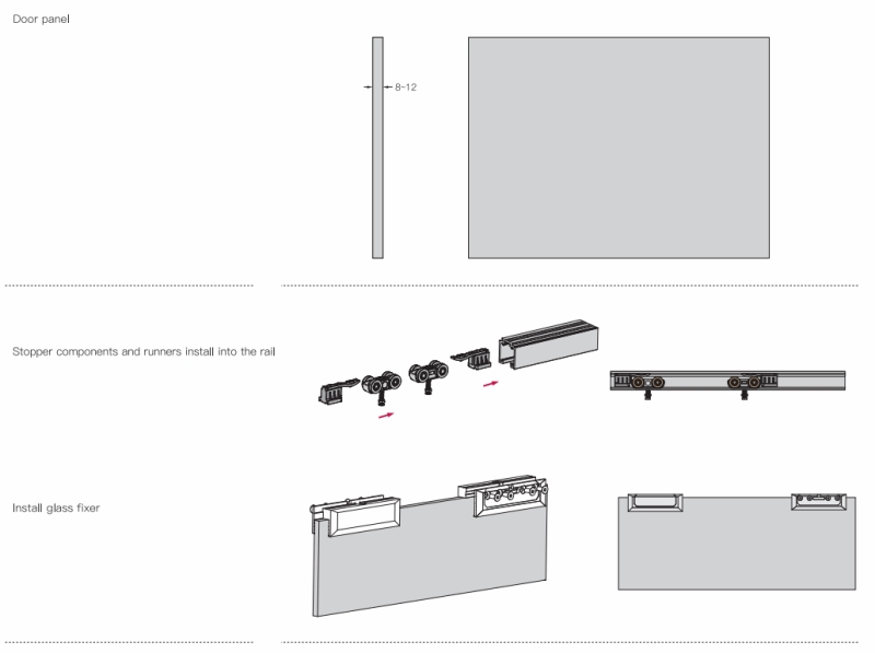 Ảnh Bộ Bánh Xe Cửa Lùa Cho Cửa Kính Tiện Dụng Taura T903E - 13