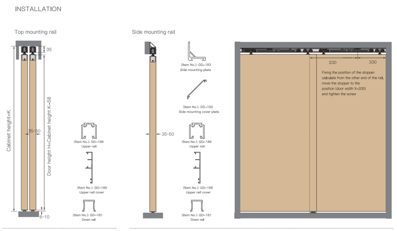 Ảnh Bộ Bánh Xe Cửa Trượt Giảm Chấn Cho Cửa Gỗ Taura T905A - 7