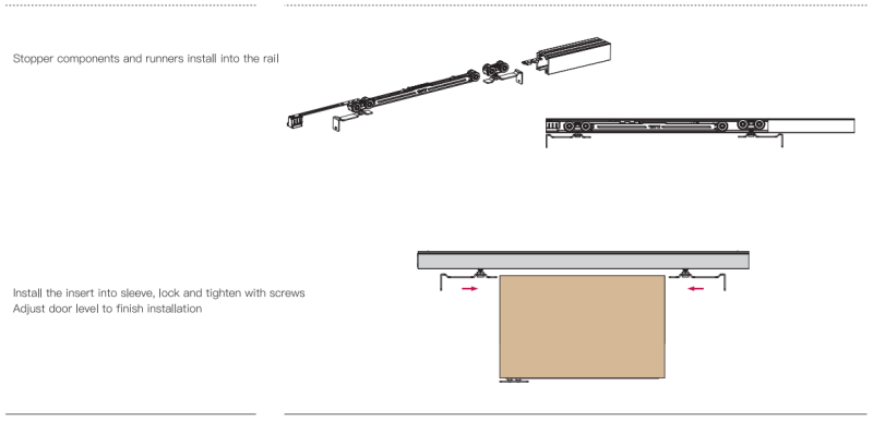 Ảnh Bộ Bánh Xe Cửa Trượt Giảm Chấn Cho Cửa Gỗ Taura T905A - 13