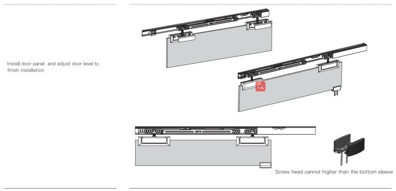 Ảnh Bộ Bánh Xe Giảm Chấn Cho Cửa Trượt Bằng Kính Taura T905E - 11