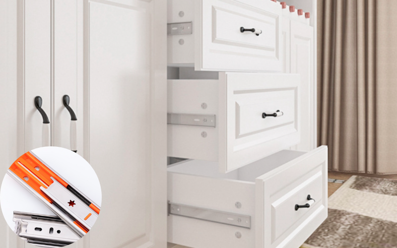 Ray Bi Giảm Chấn Cho Ngăn Kéo Tủ Bếp