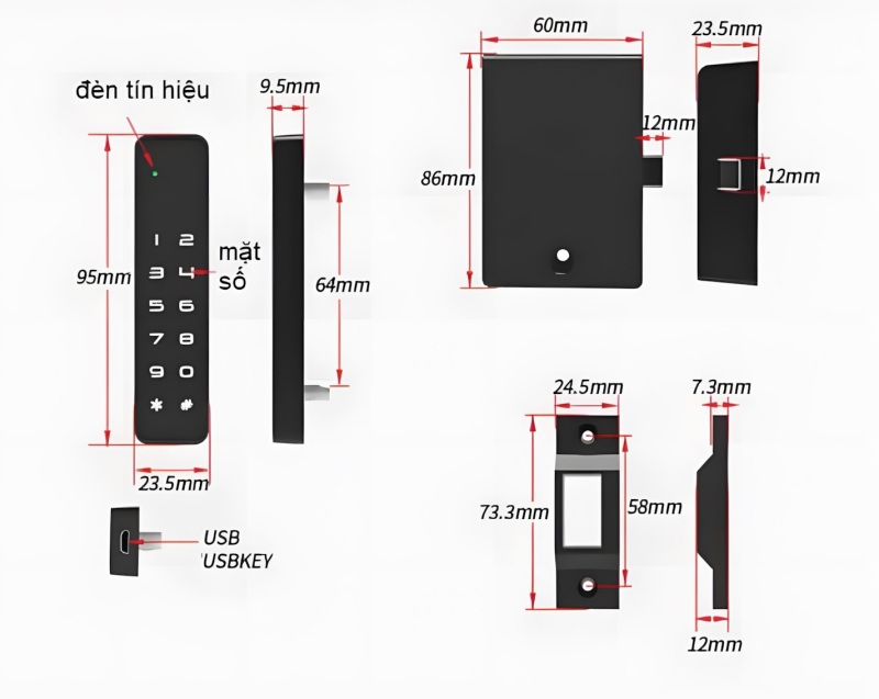 Khóa Ngăn Kéo Mật Mã Mini Cao Cấp Taura Ylf023