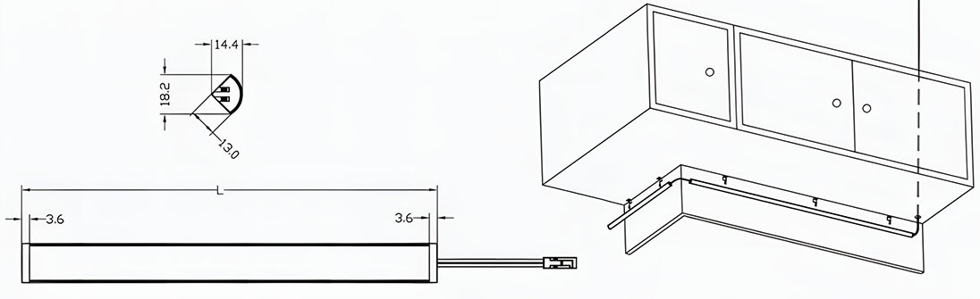 Ảnh Đèn Led Tuyến Tính Âm Tủ Bếp Taura 31056 - 4