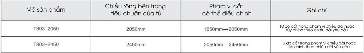 Phụ Kiện Cửa Lùa Tủ Bếp Cánh Phẳng T803