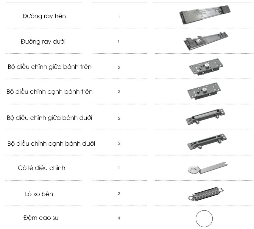 Ảnh Phụ Kiện Cửa Lùa Tủ Bếp Cánh Phẳng T803 - 12