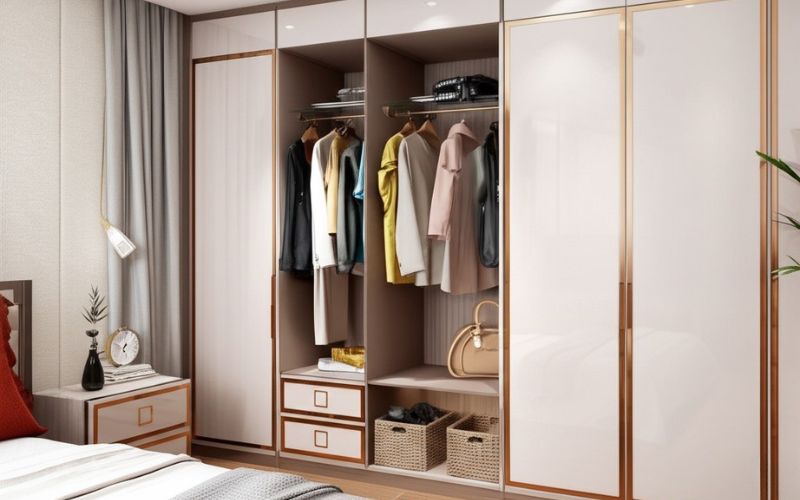 vị trí đặt tủ quần áo trong phòng ngủ nên tránh