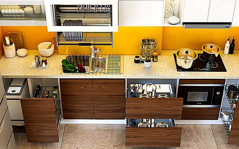 Ảnh Cách Bố Trí Bếp Theo Phong Thủy Để Gia Đạo Bình An, Hút Lộc - 5 Cách Bố Trí Bếp Theo Phong Thủy Tối Ưu Không Gian