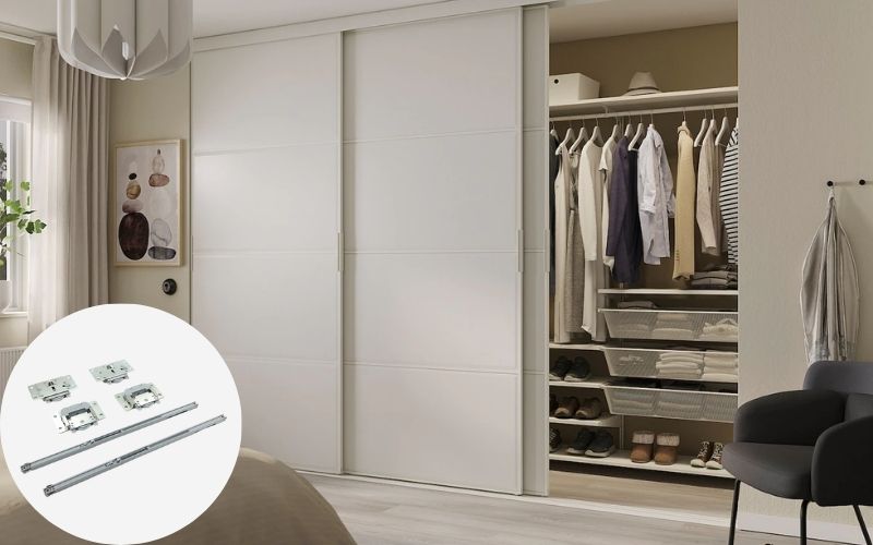 cách sửa bộ ray trượt cửa lùa tủ quần áo