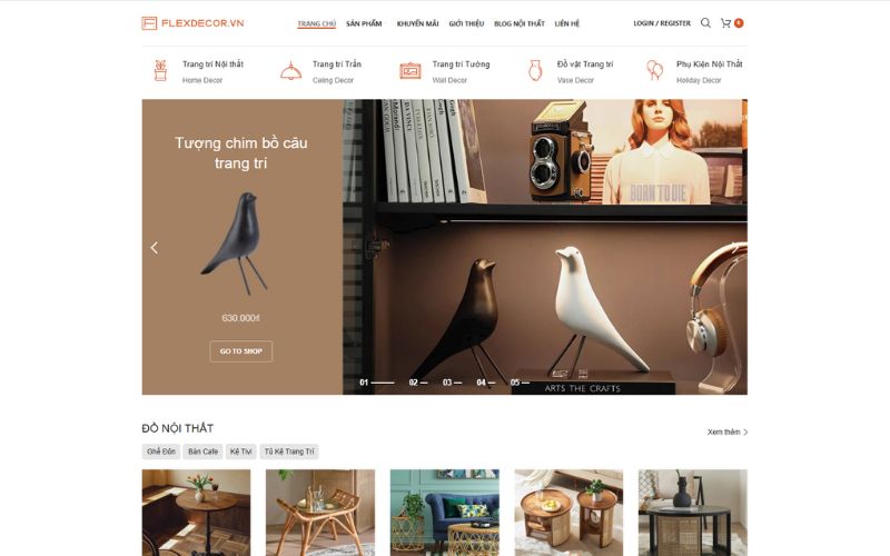 Ảnh Review Cửa Hàng Phụ Kiện Nội Thất Chất Lượng Tại Tp.HCM - 5 Giao Diện Web Cửa Hàng Phụ Kiện Nội Thất Flexdecor Vn