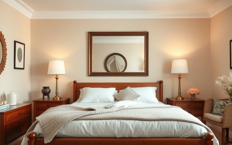 vị trí đặt gương trong phòng ngủ theo phong thủy