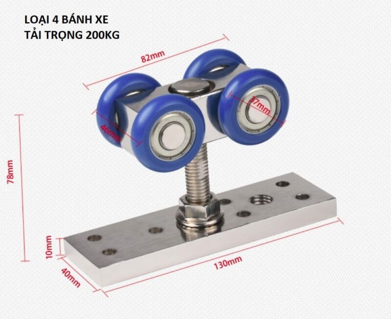Bánh Xe Cửa Lùa Xoay 360 Độ Tải Nặng Taura Monz2702 6