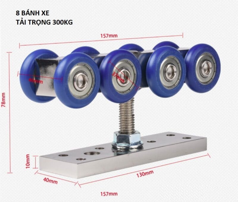 Bánh Xe Cửa Lùa Xoay 360 Độ Tải Nặng Taura Monz2702 7