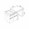 Thùng rác âm tủ bếp 3 ngăn 40 lít DB-400AS 6 Thùng rác âm tủ bếp 3 ngăn 40 lít DB-400AS 6