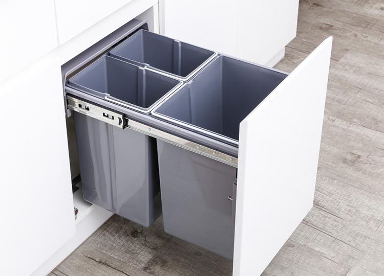 Ảnh Thùng rác âm tủ cánh kéo 3 ngăn 40 lít DB-400CS - 7