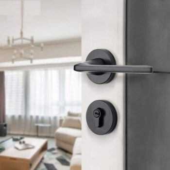 Khoá cửa phòng hợp kim tay gạt màu đen Taura A01-218B 3
