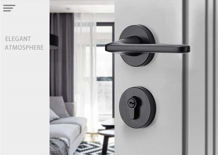 Ảnh Khoá cửa phòng hợp kim tay gạt màu đen Taura A01-218B - 69