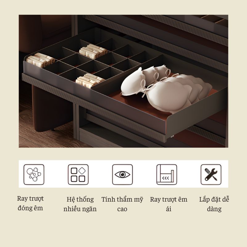 Ảnh Khay Sắp Xếp Đồ Lót Âm Tủ Chia Ngăn Taura 24956 - 5