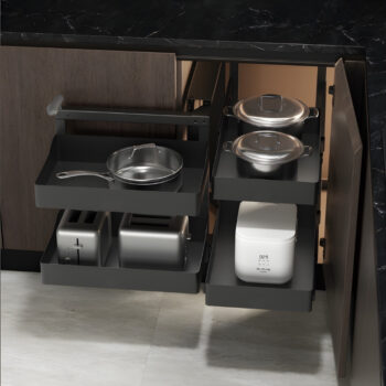 Giá liên hoàn góc tủ bếp thép phủ nano Taura 81004