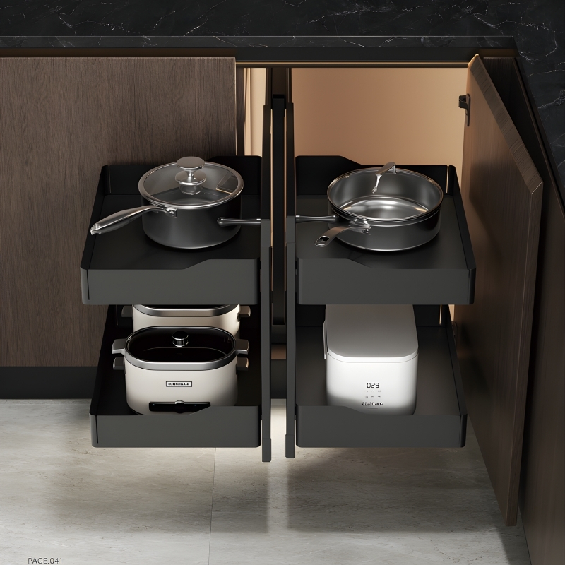 Giá Sole Góc Tủ Bếp Thép Phủ Nano Taura 81001B-G