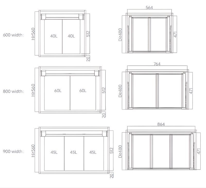 Ảnh Giỏ Để Đồ Giặt Âm Tủ Kéo Trượt Tiện Dụng Taura 25756 - 8