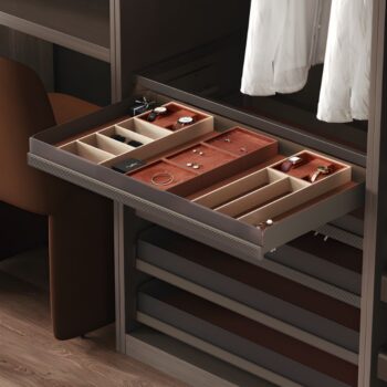 Khay trang sức âm tủ bọc da nhiều ngăn Taura 24256