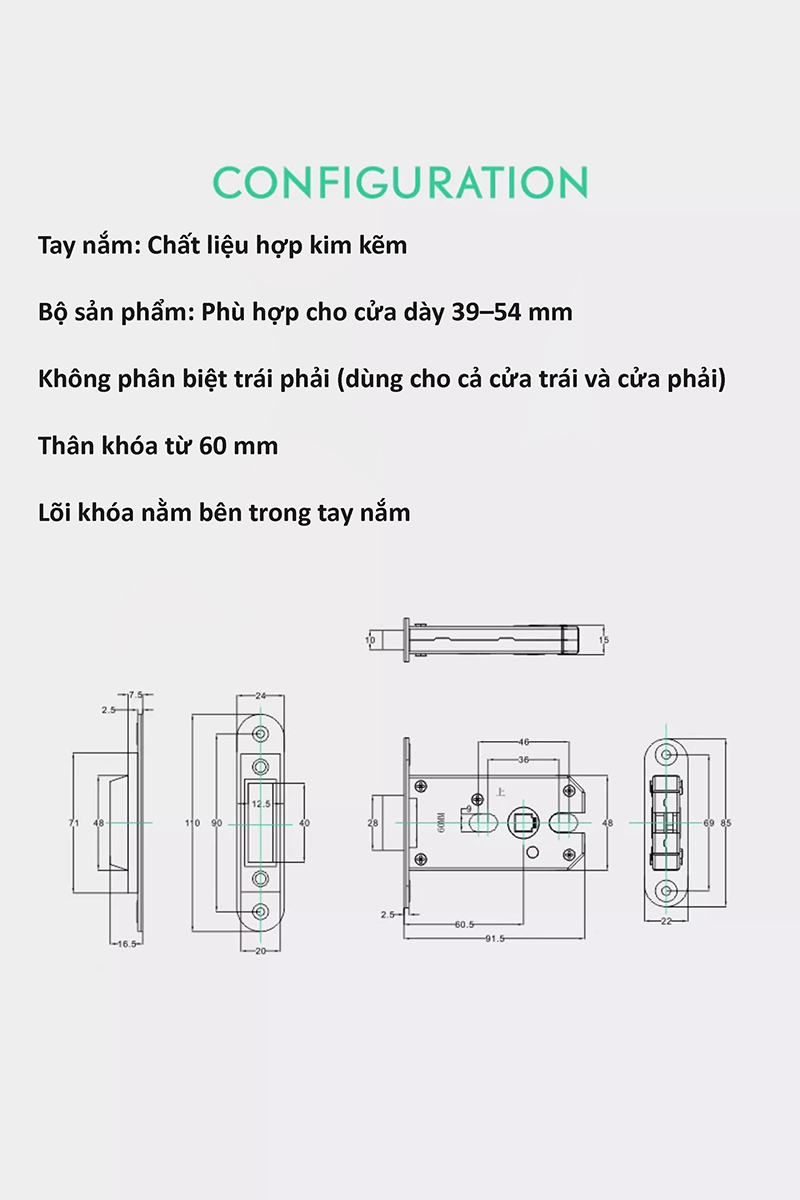 Ảnh Khóa Cửa Hợp Kim Tay Nắm Tròn Khóa Ẩn Z8-269X - 21