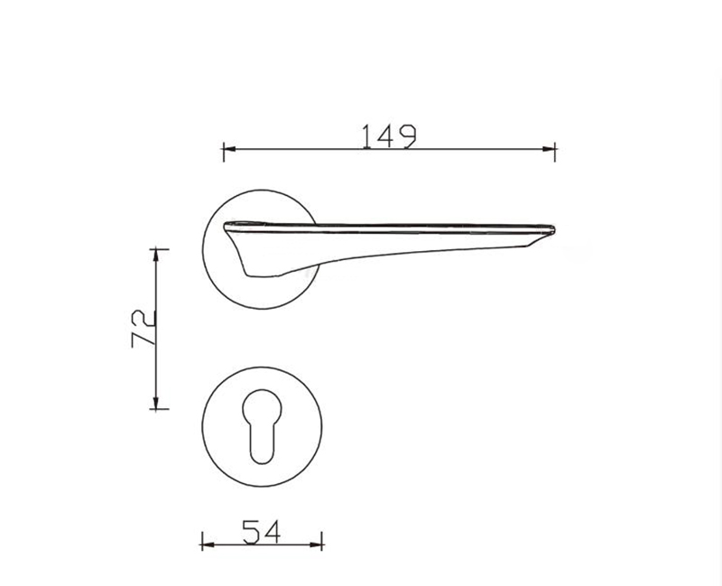 Ảnh Khoá Cửa Phòng Hợp Kim Tay Gạt Taura D72Z203 - 17