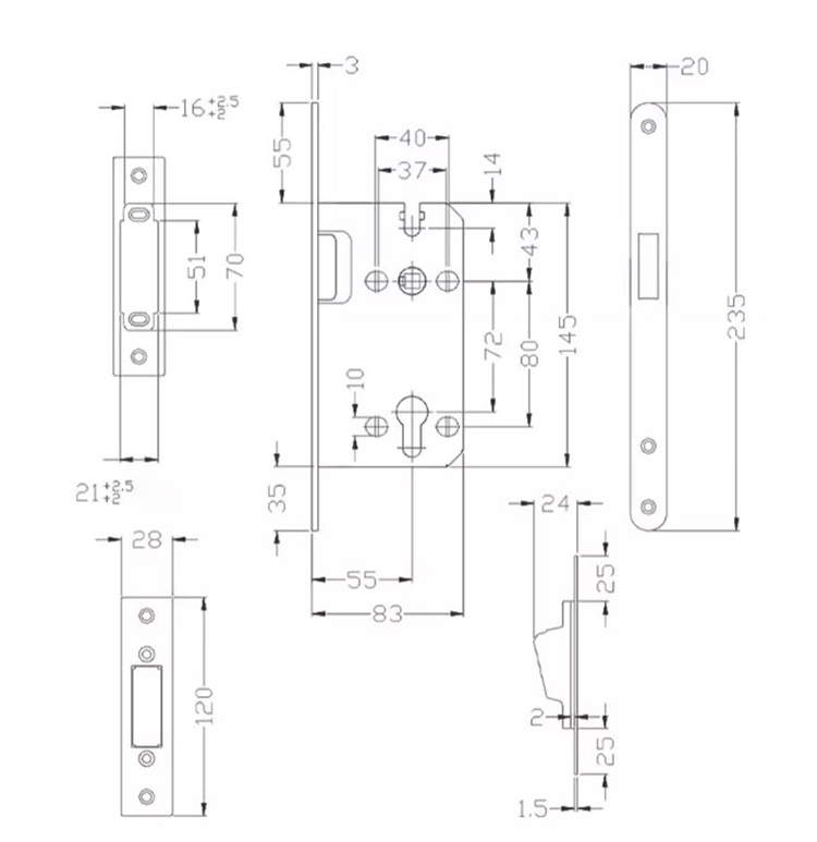 Ảnh Khoá Cửa Phòng Hợp Kim Tay Gạt Taura D72Z203 - 19