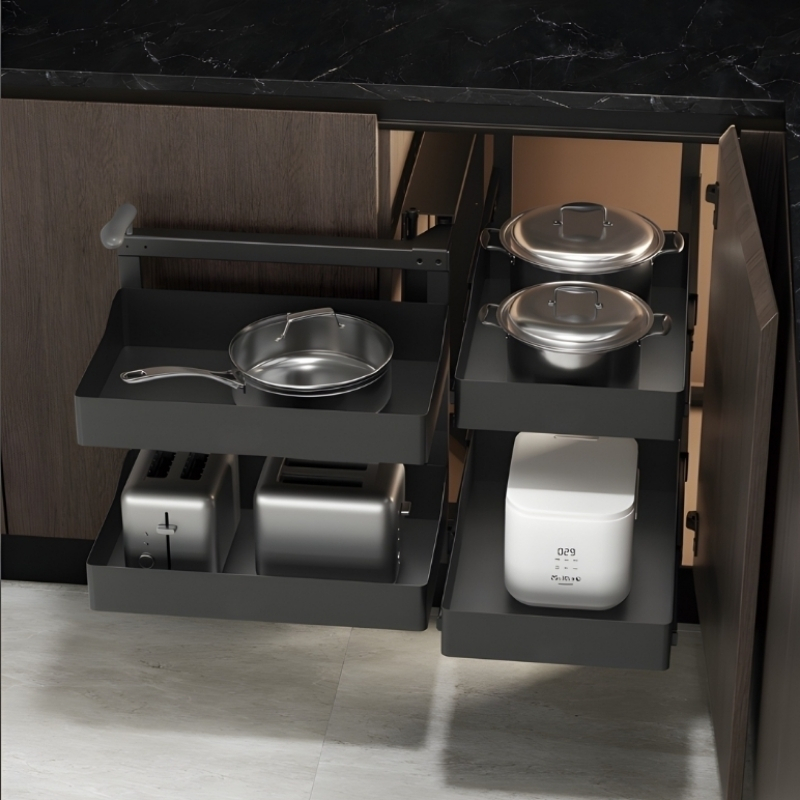 Ảnh Giải Pháp Tận Dụng Góc Chết Tủ bếp: Nên Chọn Kệ Góc Hay Mâm Xoay? - 6 Ảnh Giải Pháp Tận Dụng Góc Chết Tủ Bếp: Nên Chọn Kệ Góc Hay Mâm Xoay? - 5