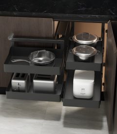 Giá Liên Hoàn Góc Tủ Bếp Thép Phủ Nano Taura 81004