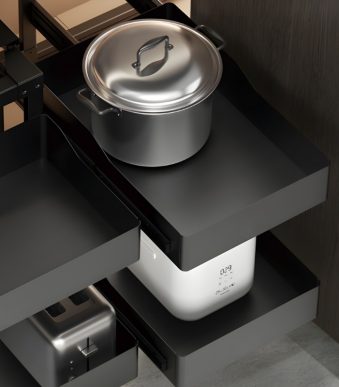 Giá Liên Hoàn Góc Tủ Bếp Thép Phủ Nano Taura 81004 (2)