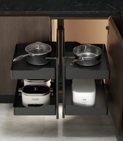 Giá Sole Góc Tủ Bếp Thép Phủ Nano Taura 81001B-G