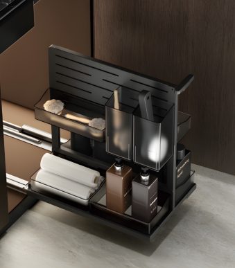 Kệ Đựng Chai Lọ Đồ Vệ Sinh Ray Trượt Đáy Taura 92104G