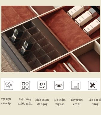 Khay Đựng Mỹ Phẩm Nhiều Ngăn Âm Tủ Taura 24376 (6)