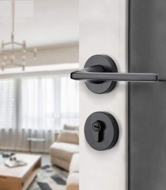 Khoá Cửa Phòng Hợp Kim Tay Gạt Màu Đen Taura A01-218B (4)