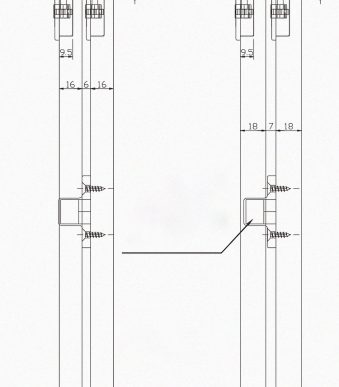 Ray Nhôm Trên Cho Cửa Lùa Treo Cánh Kính T901F-3