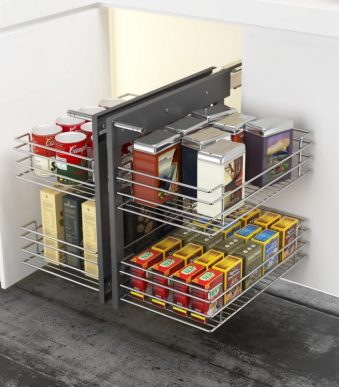 Kệ Sole Góc Tủ Bếp Ray Giảm Chấn Tiện Lợi Taura Mg003